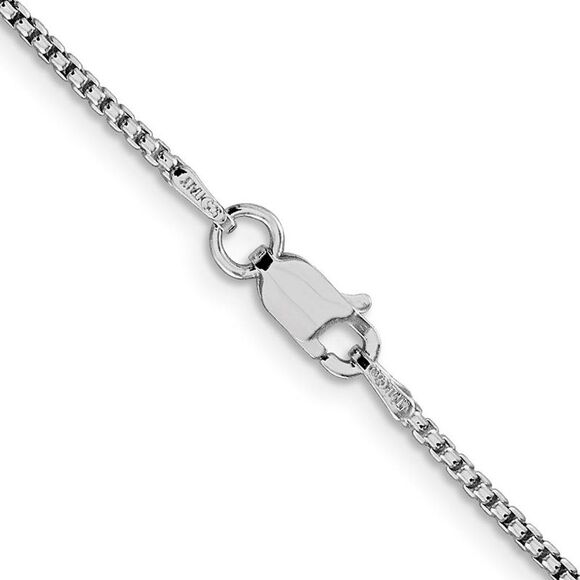 1.5mm Rhodium Sterling Silver Solid Round Box Chain Necklace, 18 Inch - Picture 2 of 5